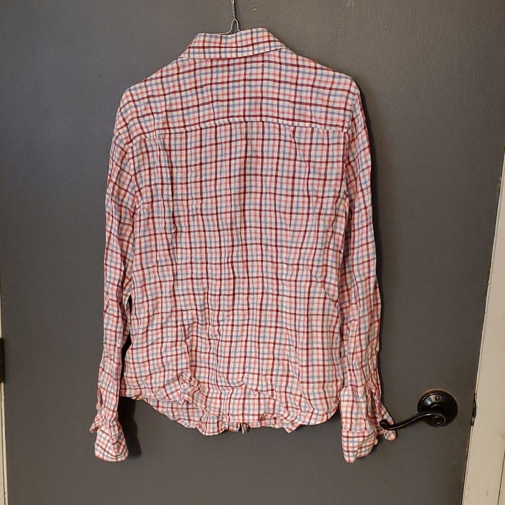 J. McLaughlin Red and Blue Checkered Shirt - Picture 3 of 3